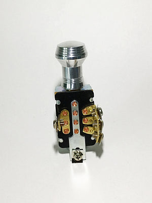 3 Position Headlamp Switch with Polished Art Deco Style Knob and Bezel