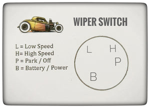 2 Speed Wiper Switch with Custom Polished 'Shoebox' Style Knob and Bezel