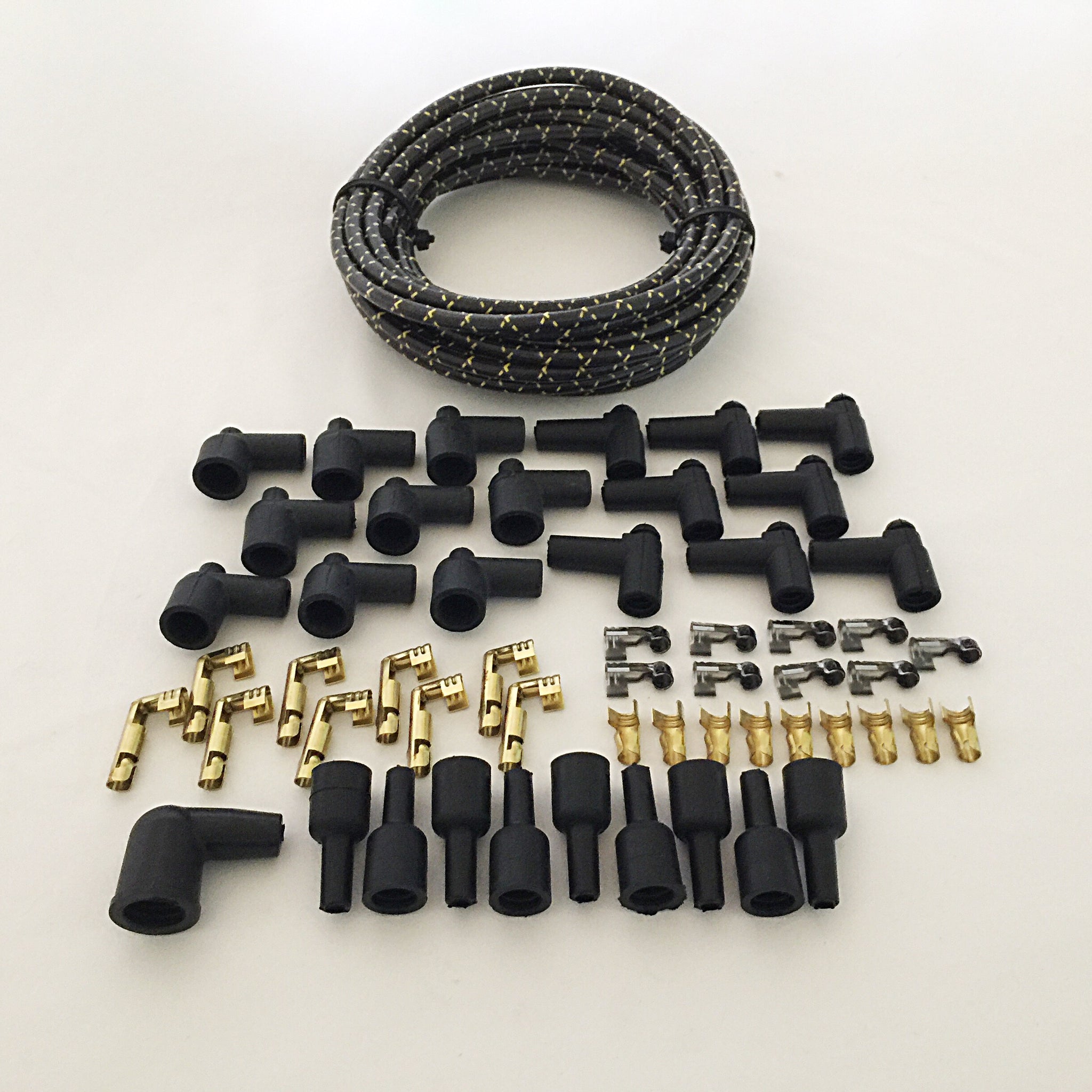 8mm DIY Universal Cloth Covered Spark Plug Wire Kit Vintage Wires v8 Or 8mm DIY Universal Cloth Covered Spark Plug Wire Kit Vintage Wires v8 Or