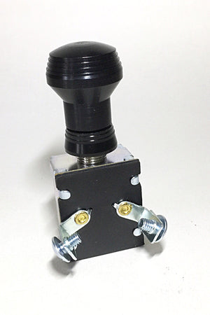 On/Off Switch with Custom Anodized Black Art Deco Style Knob and Bezel